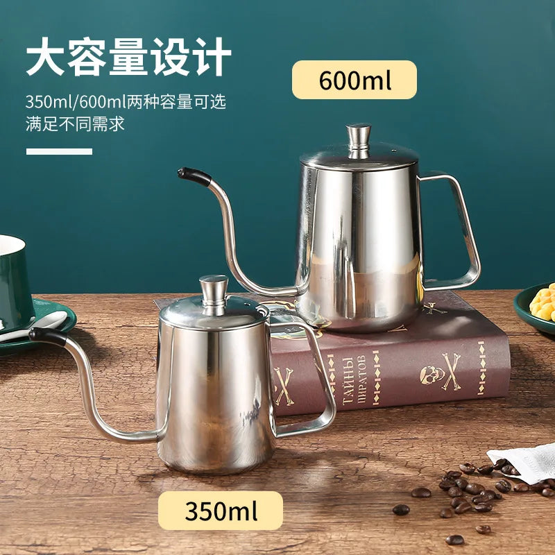 Steel Coffee Kettle 350ml 600ml Camping Home Kitchen Water Tea Coffee Pot