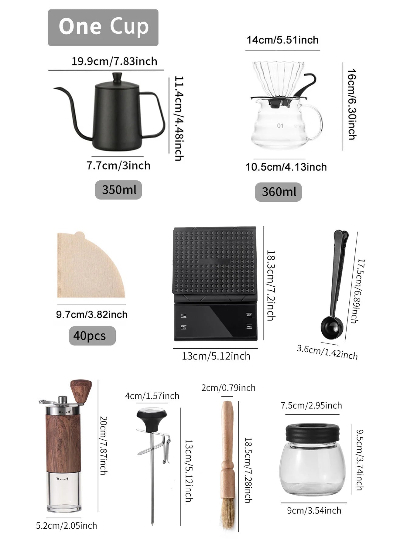 Pour Over Coffee Maker Set
