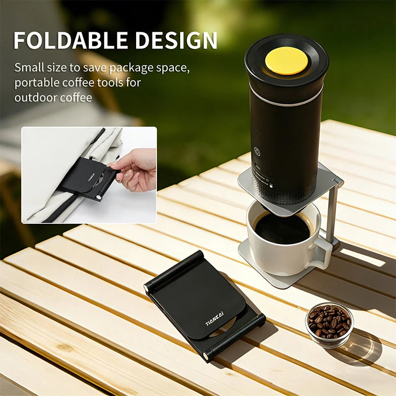Coffee machine holder drip filter coffee holder aluminum alloy foldable outdoor portable coffee accessories
