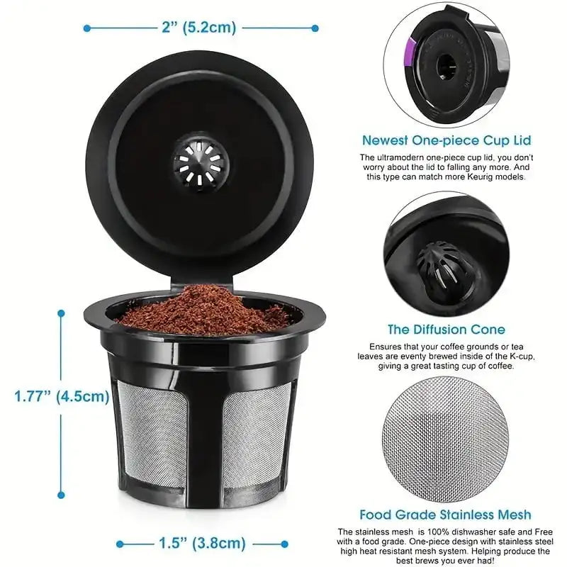 10/6/4pcs Reusable Signle Serve Cups Refillable Coffee Filters