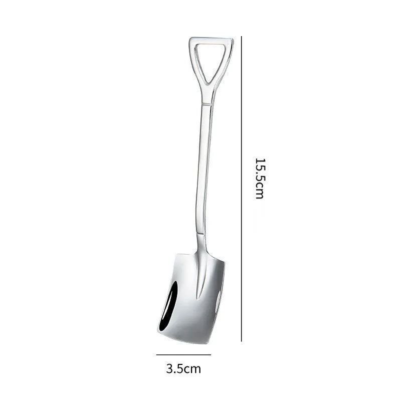 Retro Square Stainless Dessert Spoon