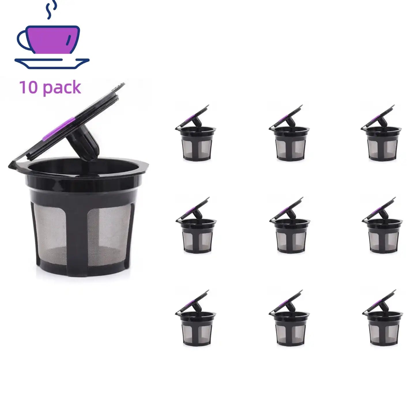 10/6/4pcs Reusable Signle Serve Cups Refillable Coffee Filters